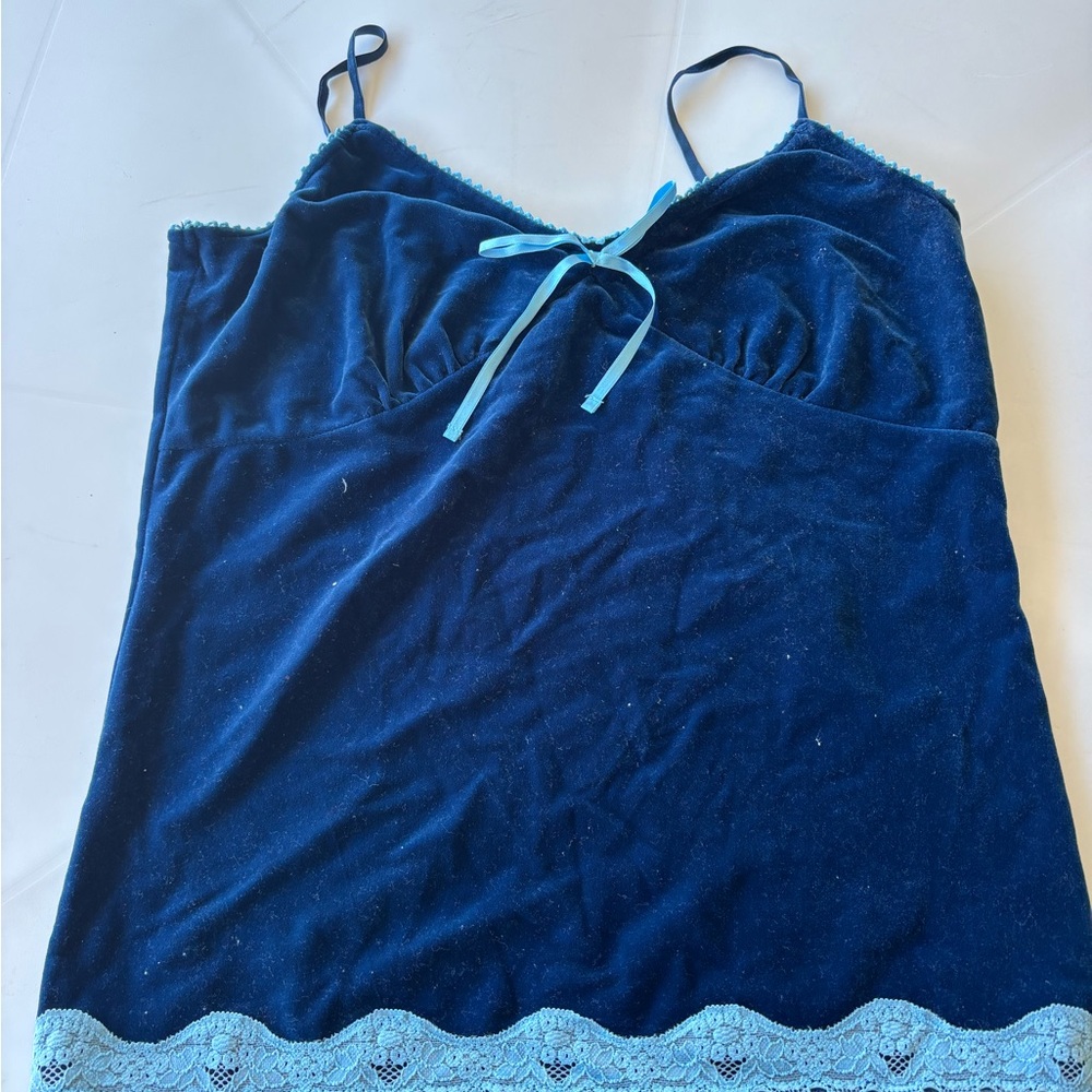 Old Navy Navy Velvet Camisole with Lace